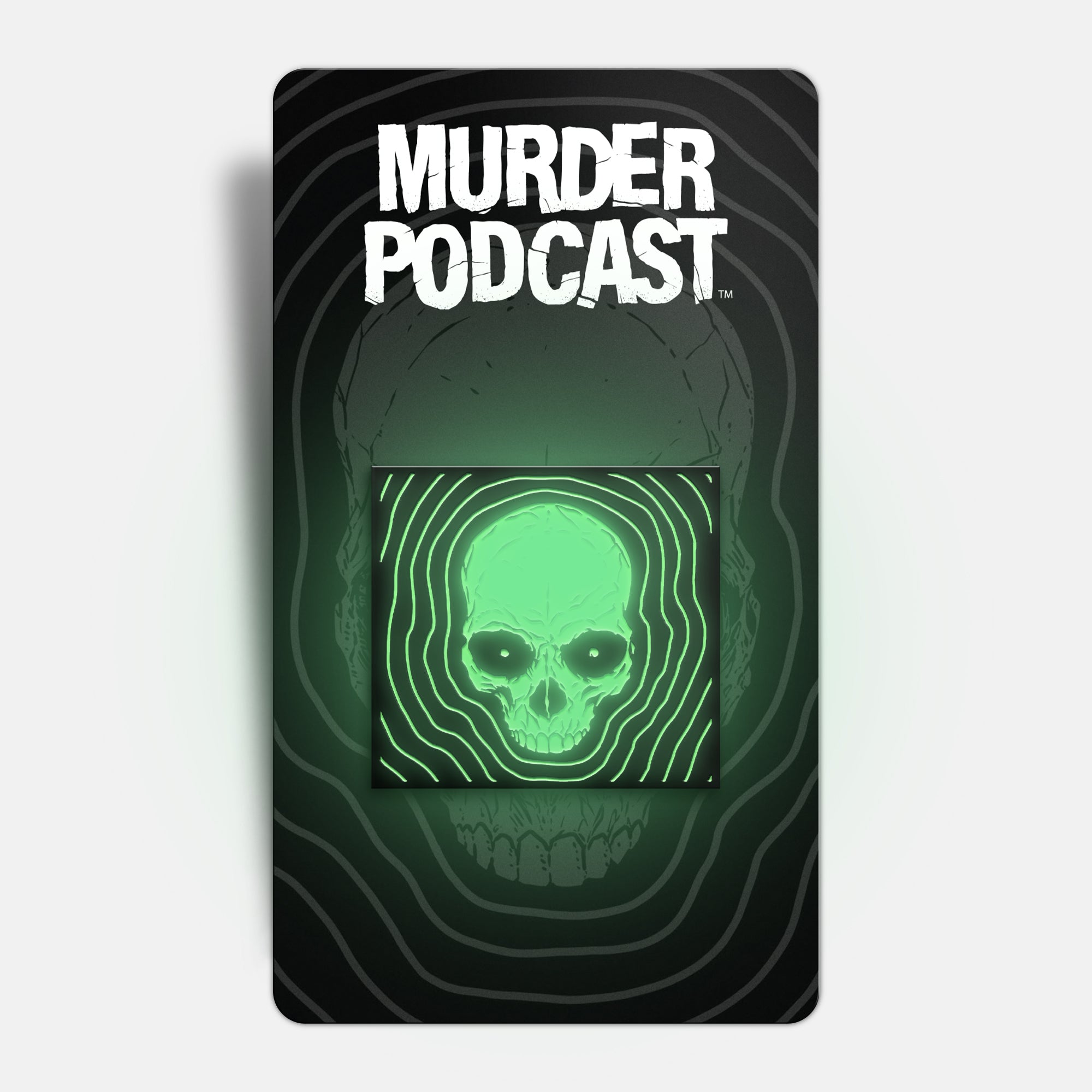 Murder Podcast Green Skull Enamel Pin