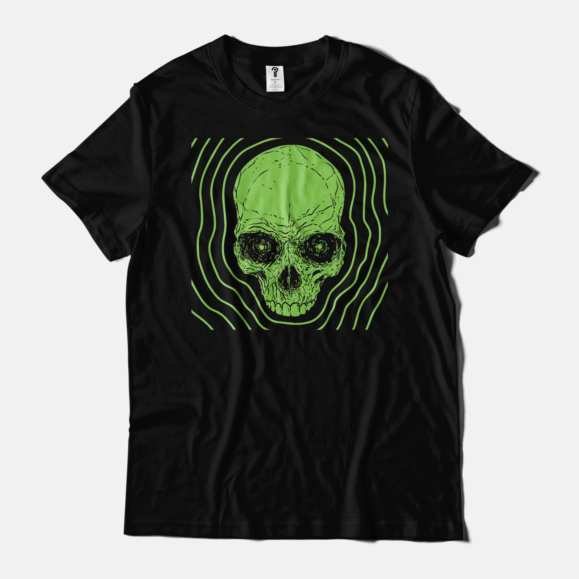 Murder Podcast Green Skull Black T-Shirt