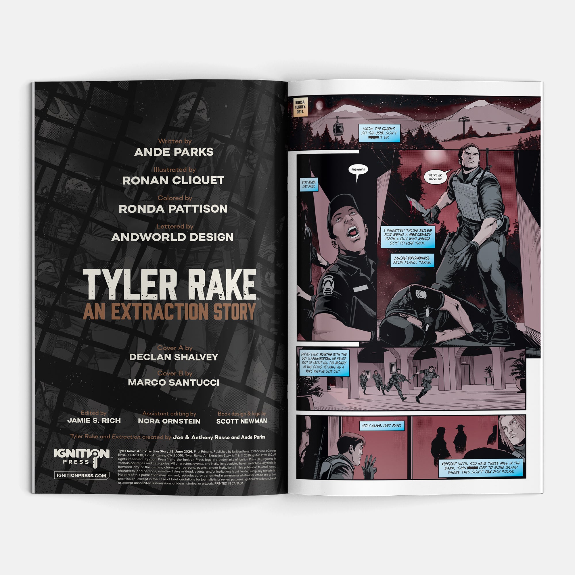 Tyler Rake: An Extraction Story #3 Cover B Marco Santucci