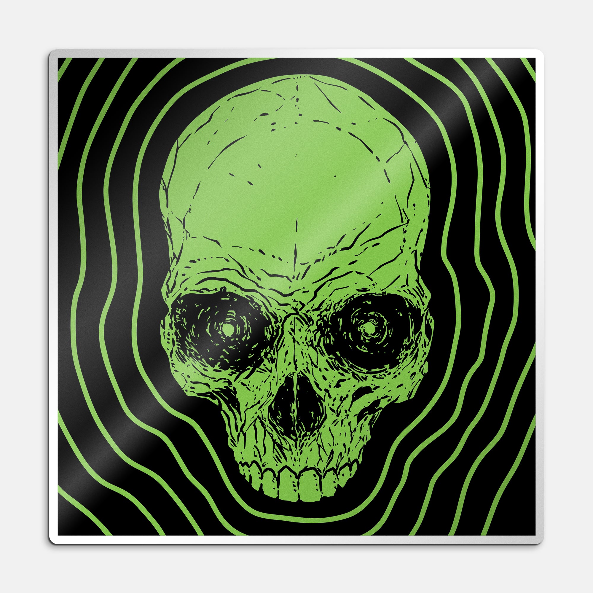 Murder Podcast Green Skull Vinyl Sticker